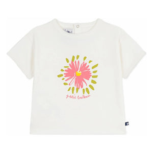 Petit Bateau - Fleur Coton Bio Tişört | Beyaz