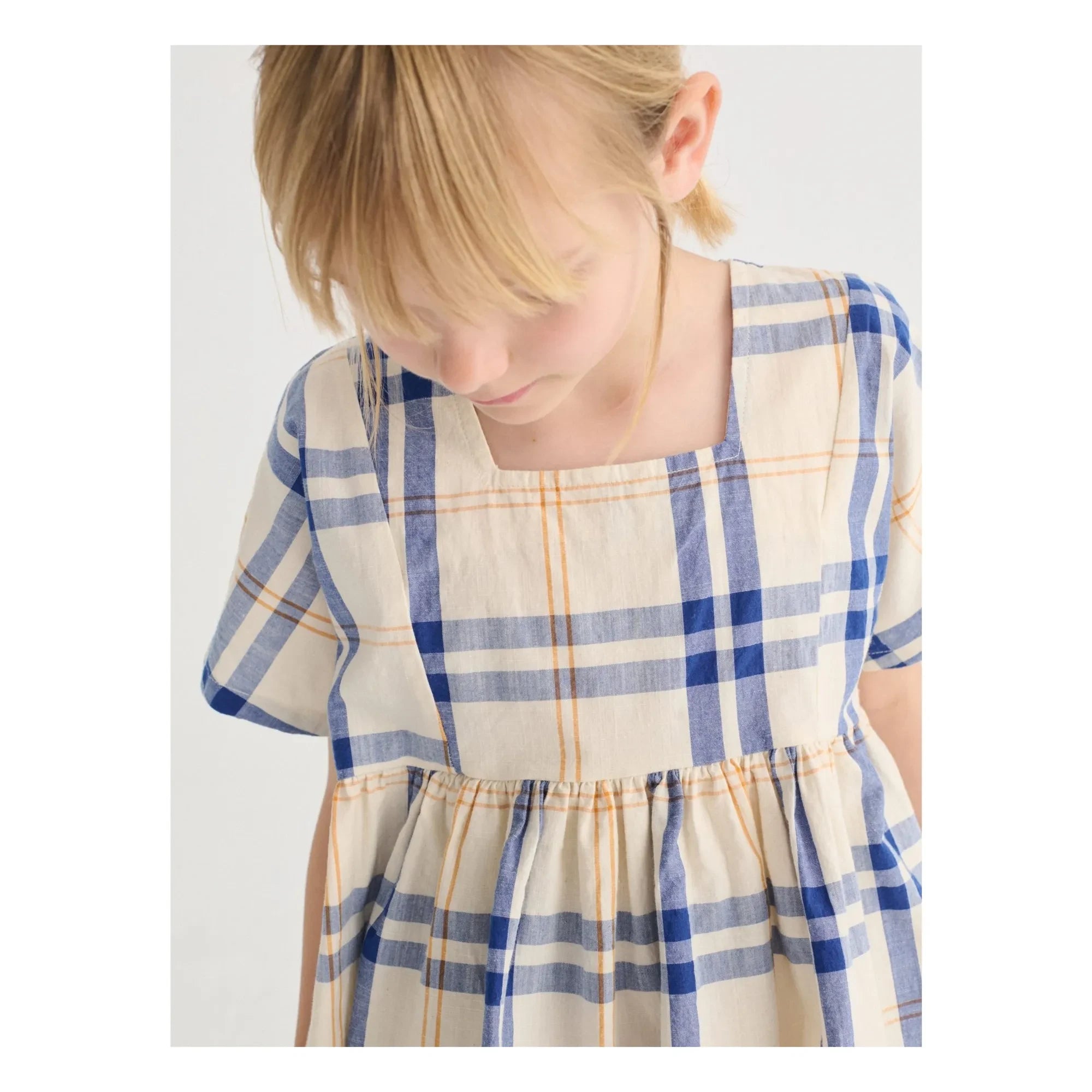 Bobo Choses - Tartan Bio-Baumwollkleid | Ecru