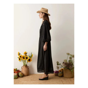 Boteh - Atlas Linen Ruched Dress | Black