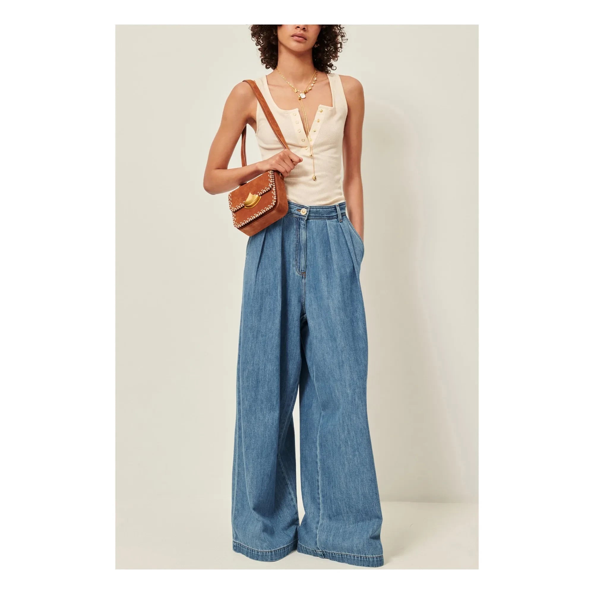 Sessùn - Camargo Spaghetti-Top | Ecru