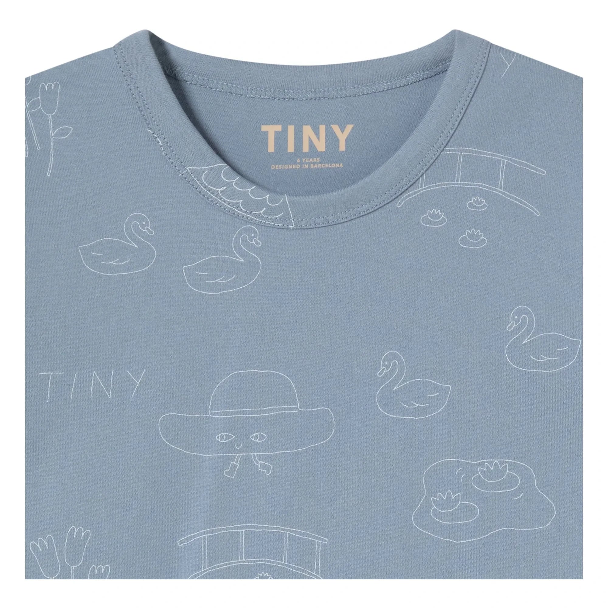 Tinycottons - Tiny Swans T-Shirt aus Bio-Baumwolle | Graublau