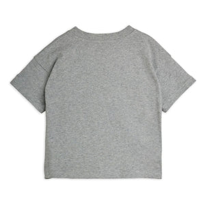 Mini Rodini - Hayvan Yamaları Organik Pamuk Tişört | Heather grey