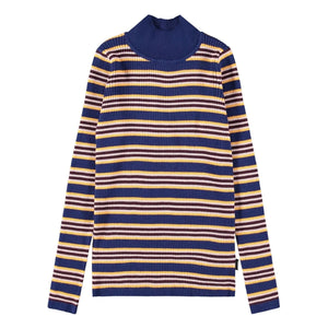 Molo - Ginevra organic cotton striped turtleneck | Navy Blue