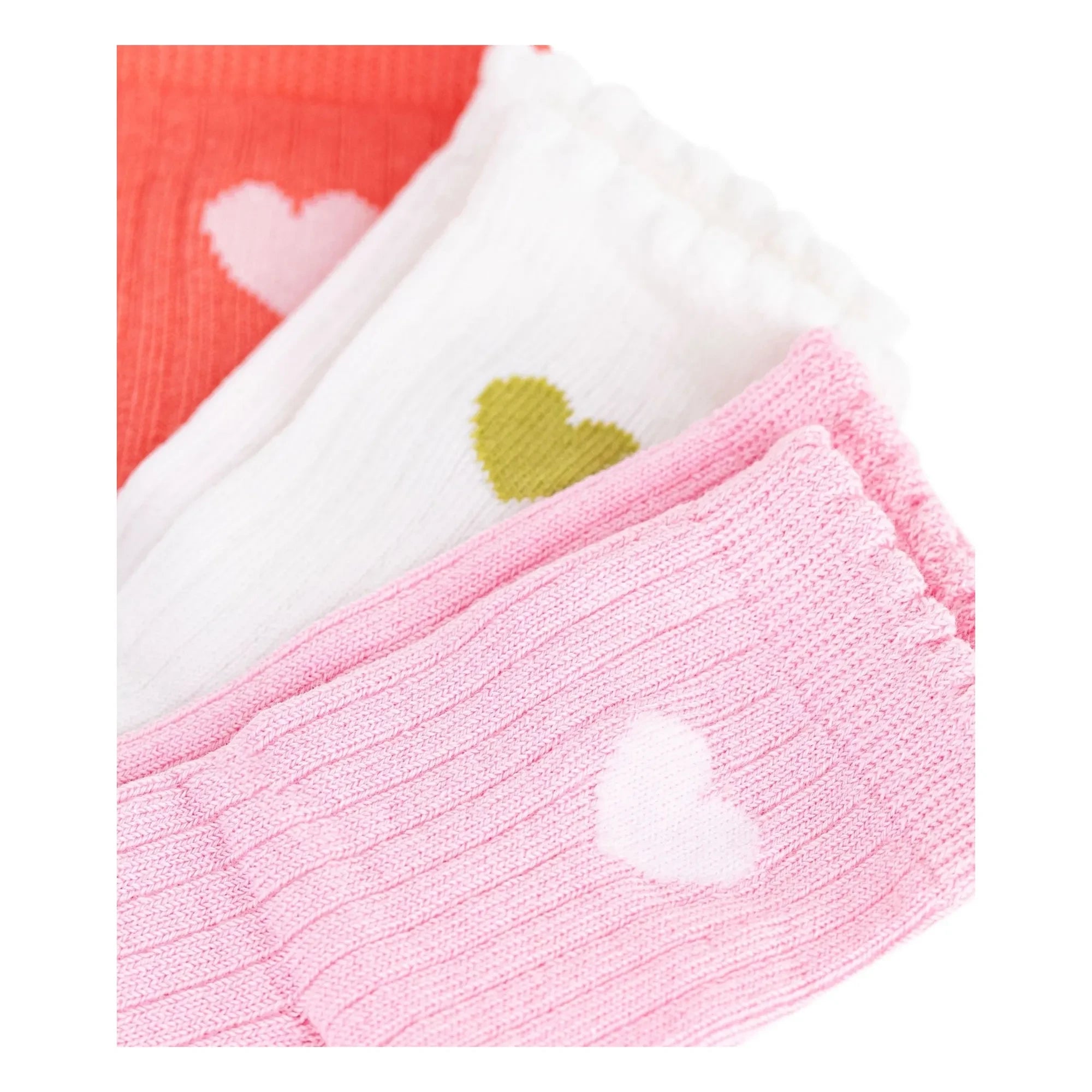 Petit Bateau - 3 Çift Fitilli Çorap Seti | Pembe