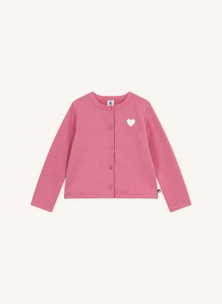 Petit Bateau - Organik pamuklu hırka | Toz Pembe
