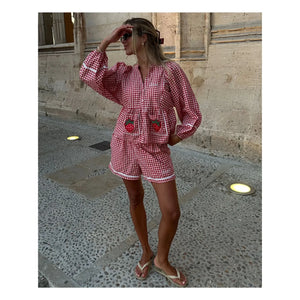 SISSEL EDELBO - Bobbie Checked Top | Red