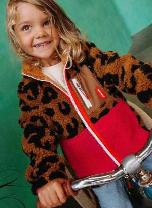 Hello Hossy - Leopar Polar Ceket | Kahverengi