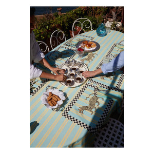 Lisa Corti - Tiger cotton placemat, Lisa Corti x The Socialite Family | Turquoise