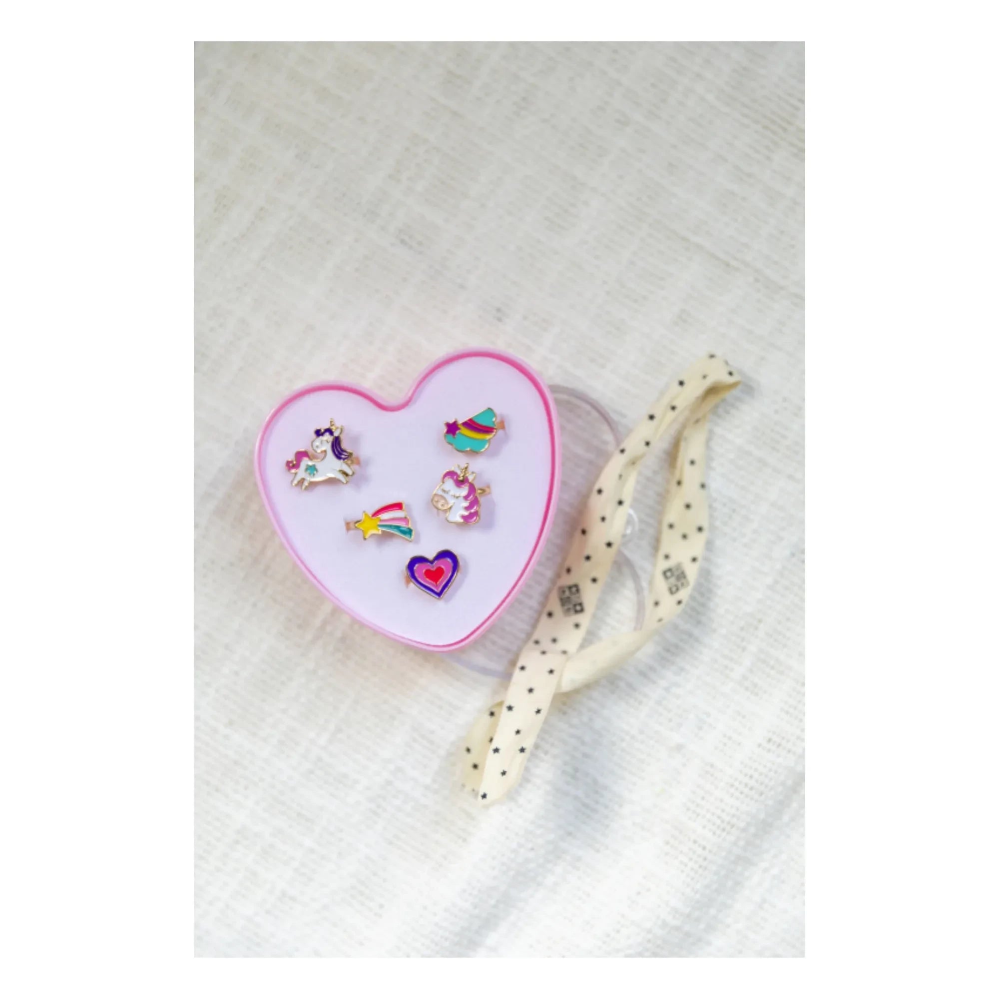 Bonton - Anillos de corazón de 5 unidades | Lila
