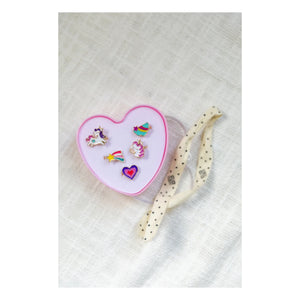 Bonton - Anillos de corazón de 5 unidades | Lila