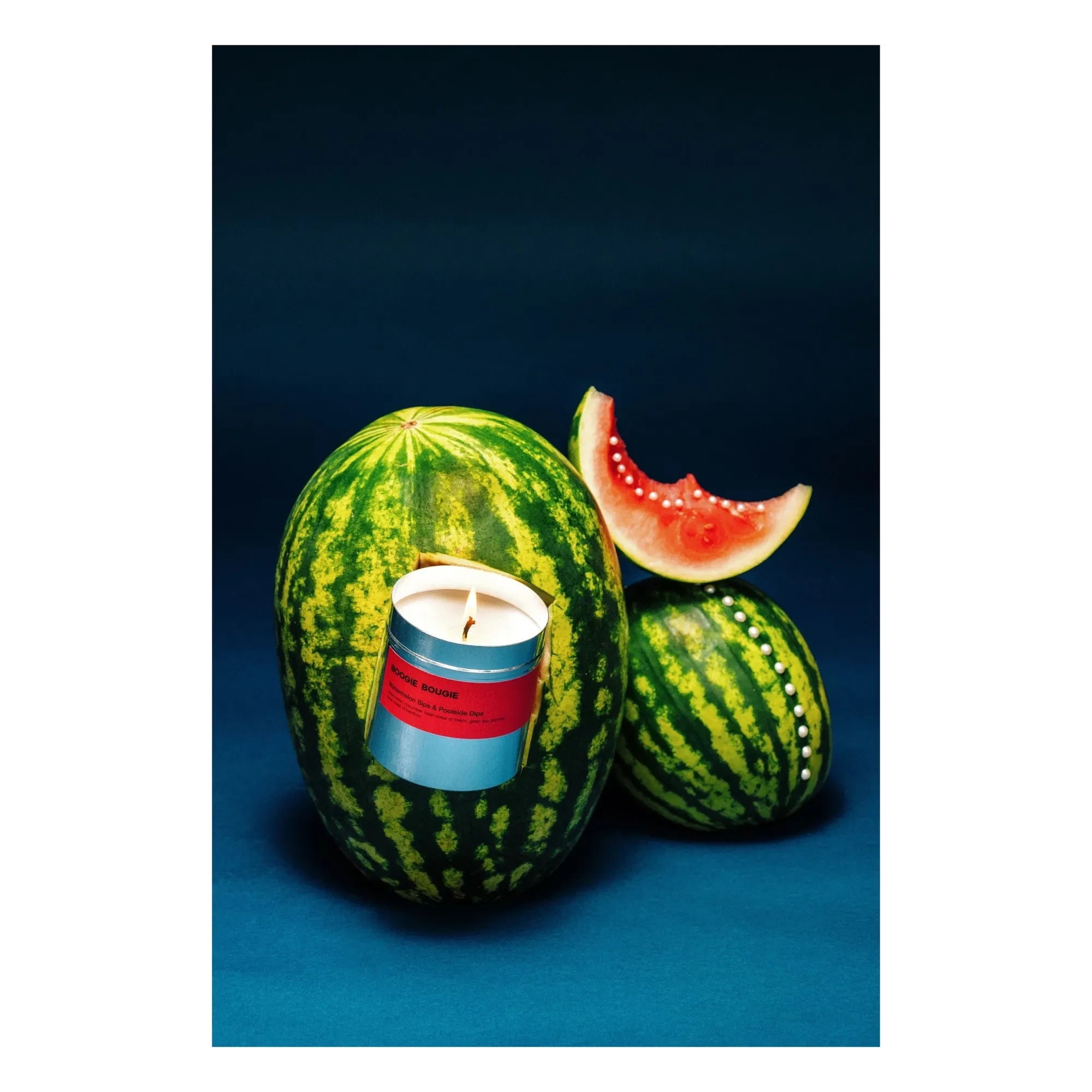 Boogie Bougie - Wassermelonen-Schlucke und Snacks am Pool Kerze