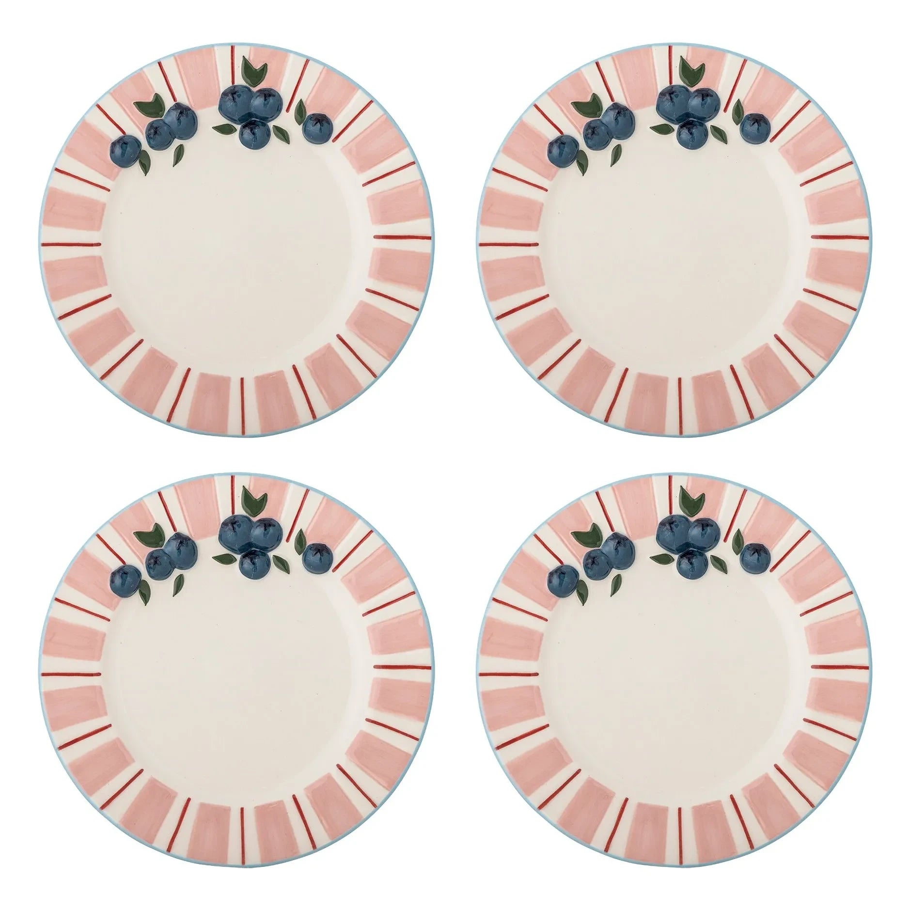 Bloomingville - Tatlı servis tabakları - 4'lü Set | Pembe