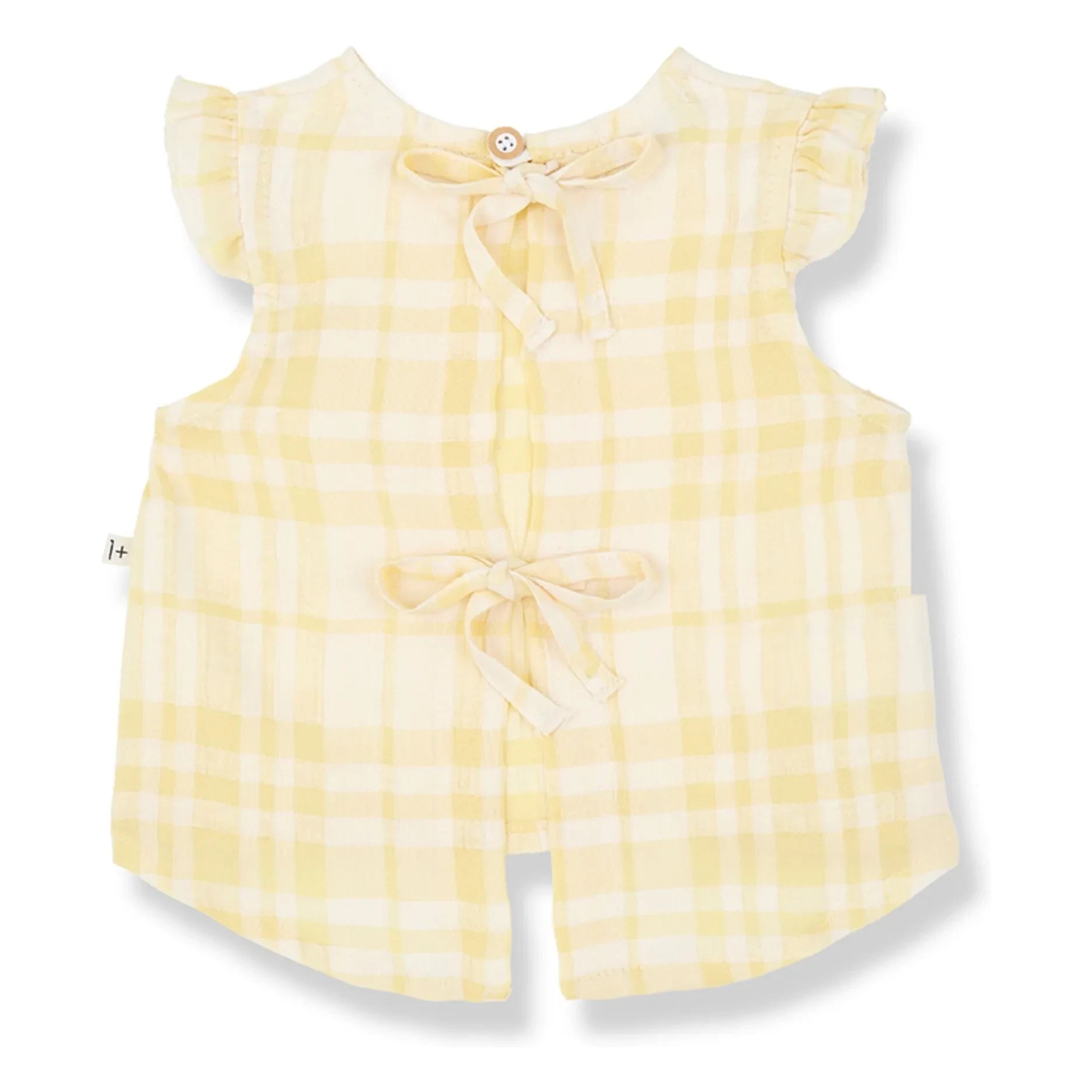 1+ in the family - Ferrosa Leinen-Karo-Bluse | Gelb