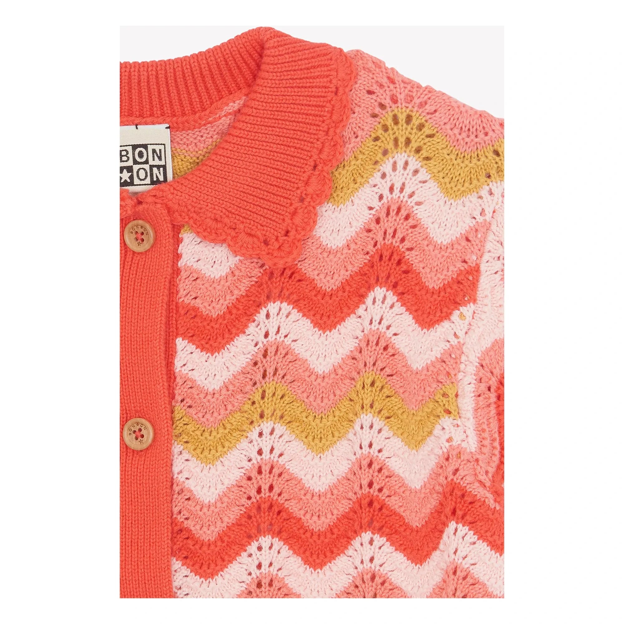 Bonton - Camisa de cuello de ganchillo Ninon | Coral