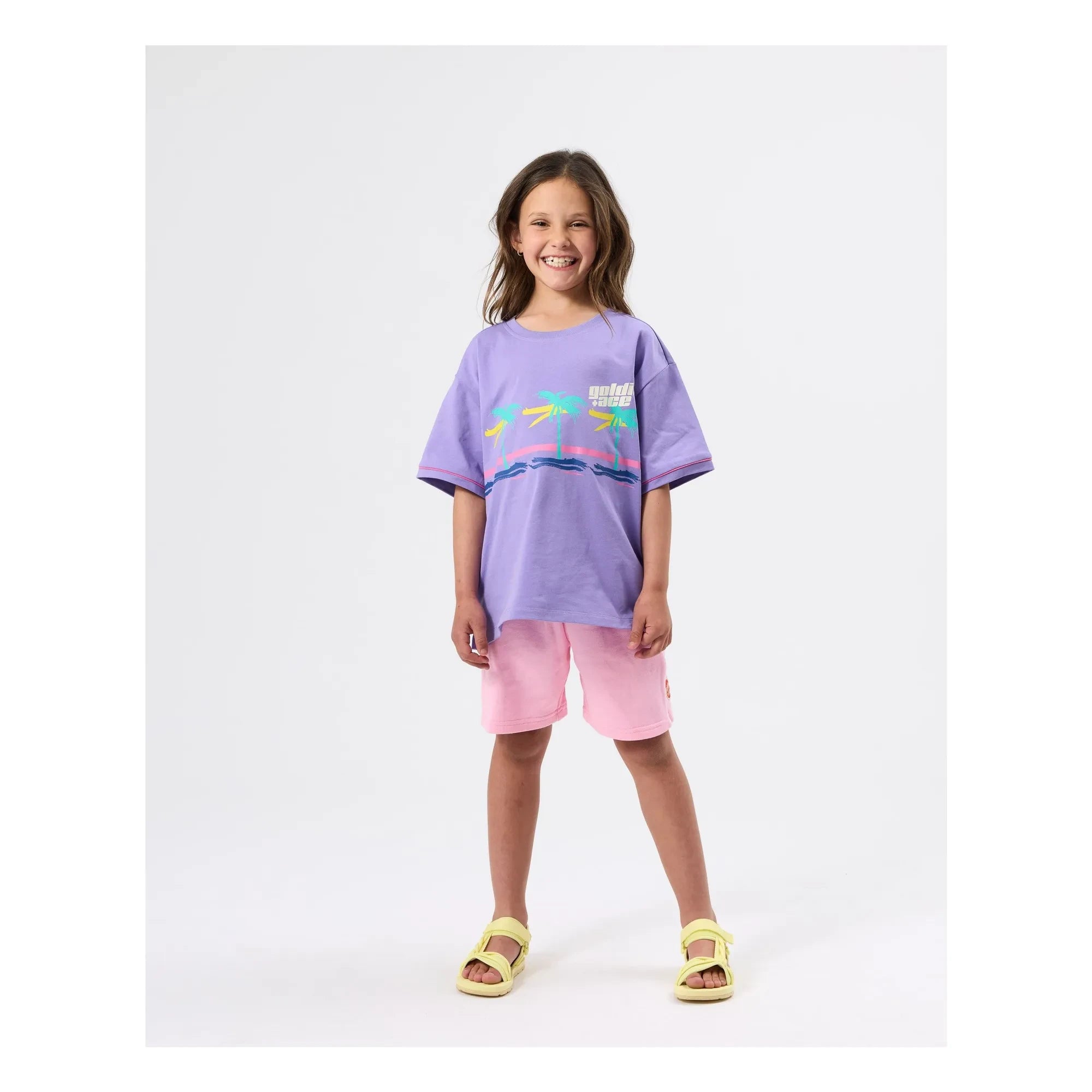 Goldie + Ace - Oversize Palm Tişört | Mor