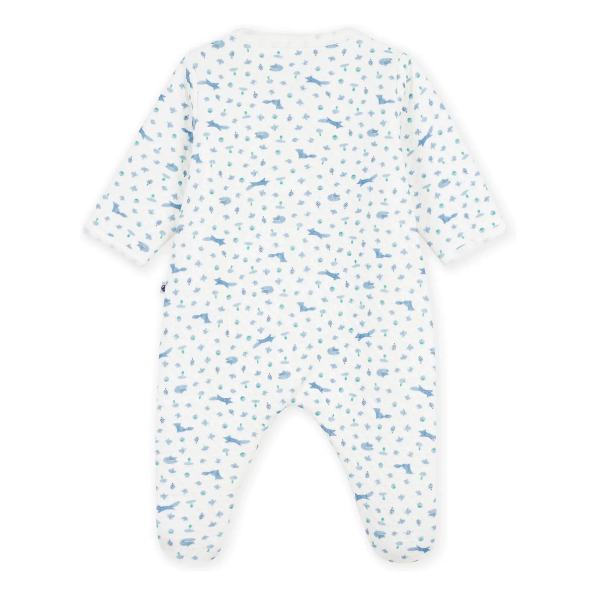 Petit Bateau - Tüylü Dors Bien Tilki Tulum Pijama Organik Pamuk | Beyaz