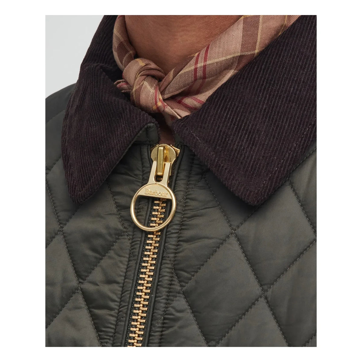 Barbour - Beadnell Dar Kesim Kapitone Ceket | Haki