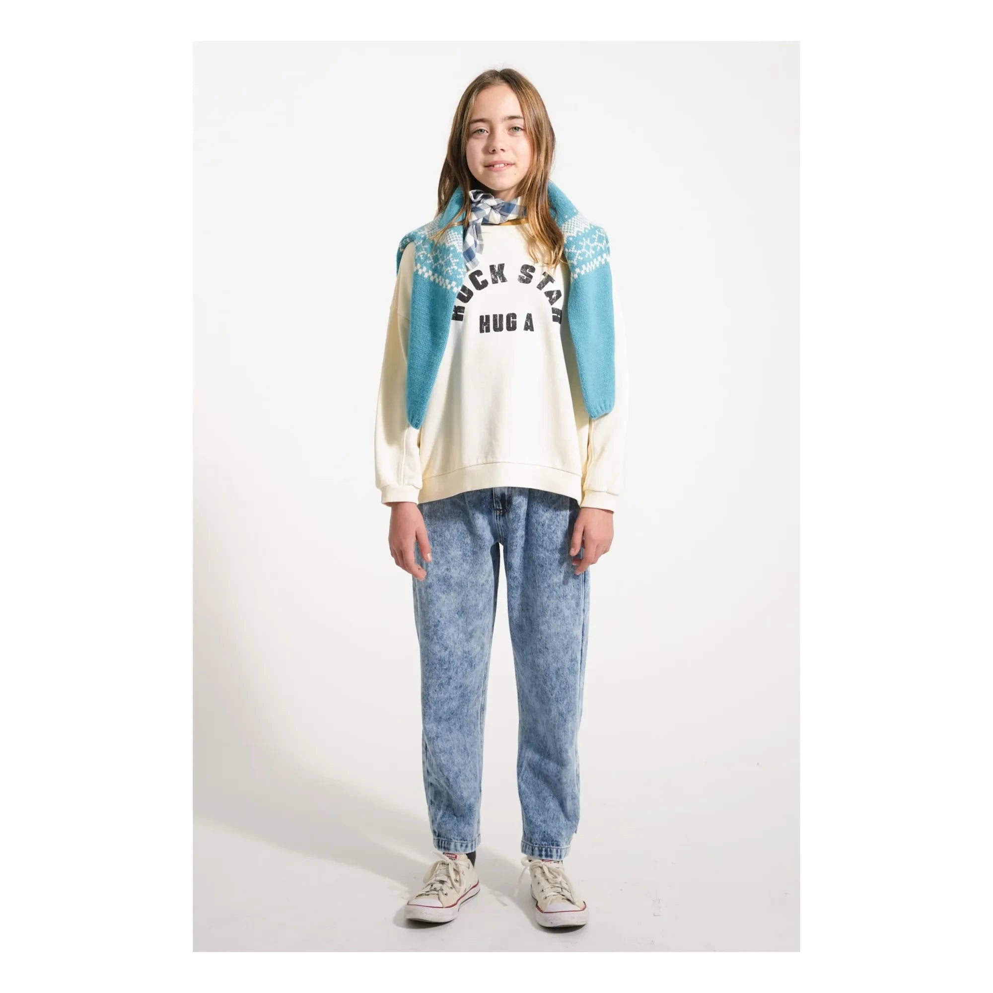Piupiuchick - Rock Star organik pamuklu sweatshirt | Ecru