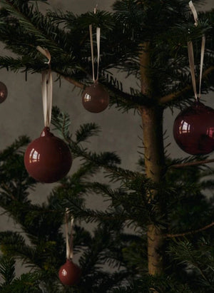 Ferm Living - Cam Noel süsleri - 3'lü Set | Turuncu