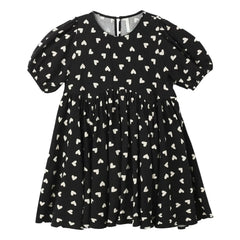 Rylee + Cru - Vestido Corazones Rosas | Negro