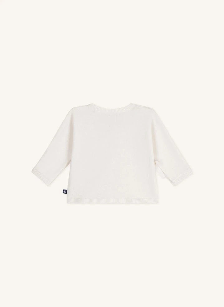 Petit Bateau - Yün Kalp Yelek | Beyaz