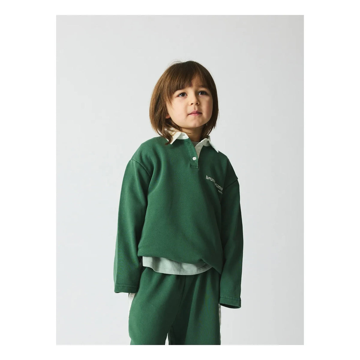 brunobruno nation - Dana Polo-Kragen-Pullover aus Bio-Baumwolle | Grün