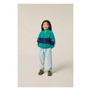The Campamento - Renk Bloklu Kadife sweatshirt | Turkuaz