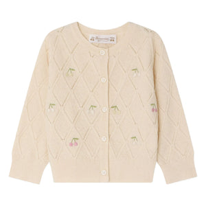 Bonpoint - Lysandra Cerises Wollcardigan | Creme