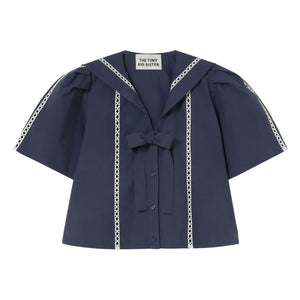 The Tiny Big Sister - Blusa de Algodón Sailor | Azul Marino