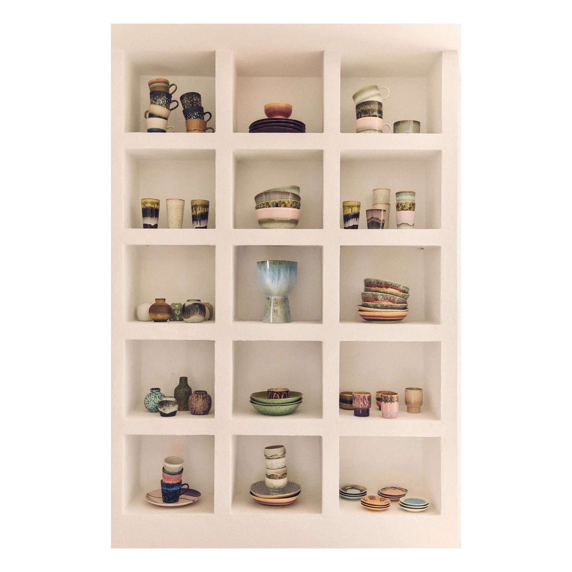 HKliving - 5er-Set Keramikvasen | Mehrfarbig