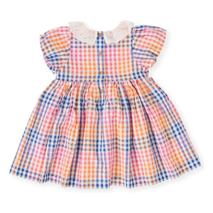 Goldie + Ace - Plissiertes Kleid Carreaux | Blau