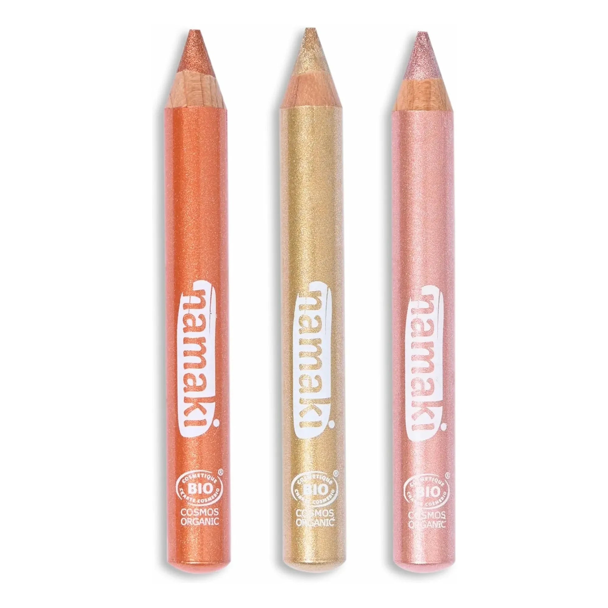 Namaki - Lápices diarios con purpurina - Set de 3 | Oro