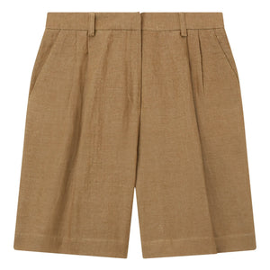 Pomandère - Linen and cotton Bermuda shorts | Taupe brown