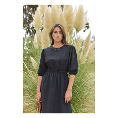 Marlot Paris – Aime Seersucker-Kleid – Damenkollektion | Schwarz