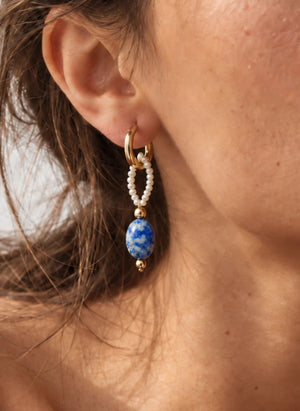 Camille Colette Studio - Hortense x Jim Lapis Lazuli Pendientes de Aro | Azul