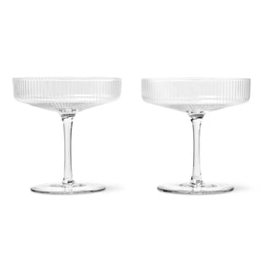 Ferm Living - Ripple Şampanya Bardağı - 2'li Set