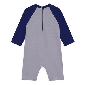 Petit Bateau - Çizgili UV korumalı mayo | Mavi