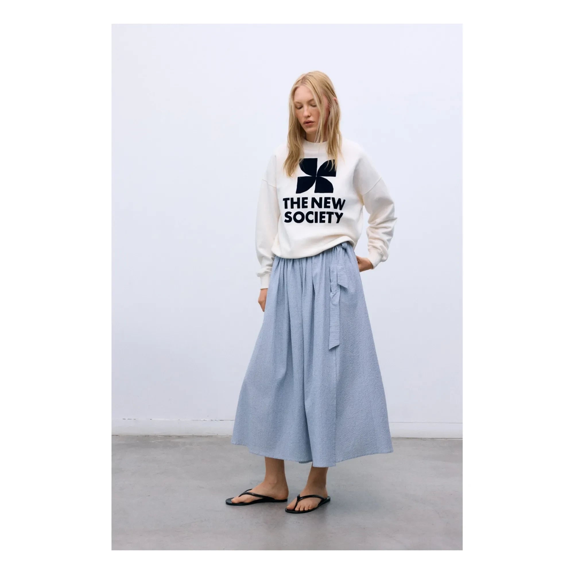 the new society - Pamuklu sweatshirt | Beyaz