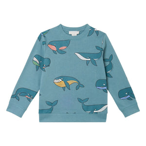 Stella McCartney Kids - Sweatshirt Whales | Petrolblau