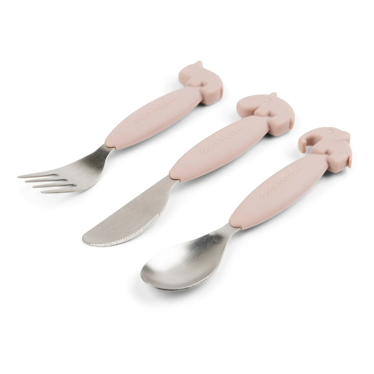 Done by Deer - Deer Friends Easy Grip Fork and Spoon Set | Pink