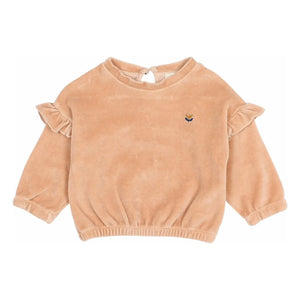 Búho - Bio-Baumwoll-Samt-Sweatshirt | Rosa