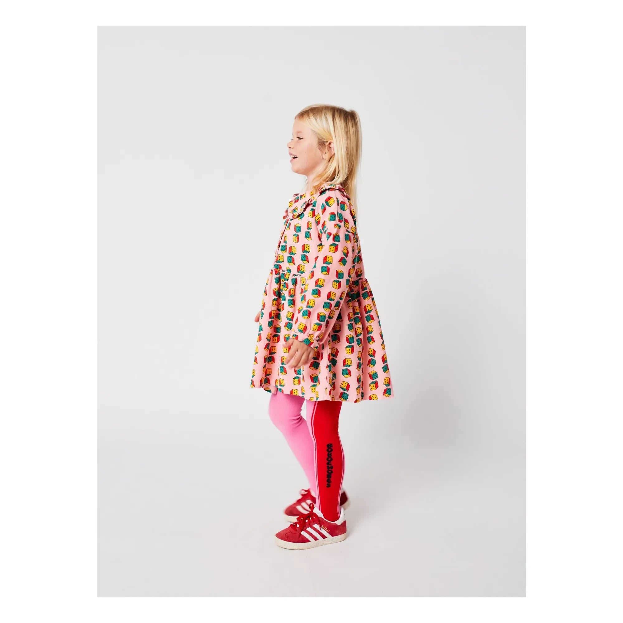 Bobo Choses - Bio-Samt-Kleid mit Schaldetail | Rosa
