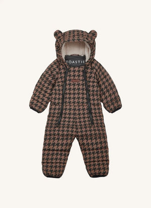 Töastie - Chaqueta Cloud Houndstooth Impermeable Hecha de Materiales Reciclados | Marrón