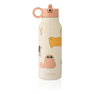 Liewood - Falk paslanmaz çelik su şişesi - 350 ml | Cats and Dogs/Sandy