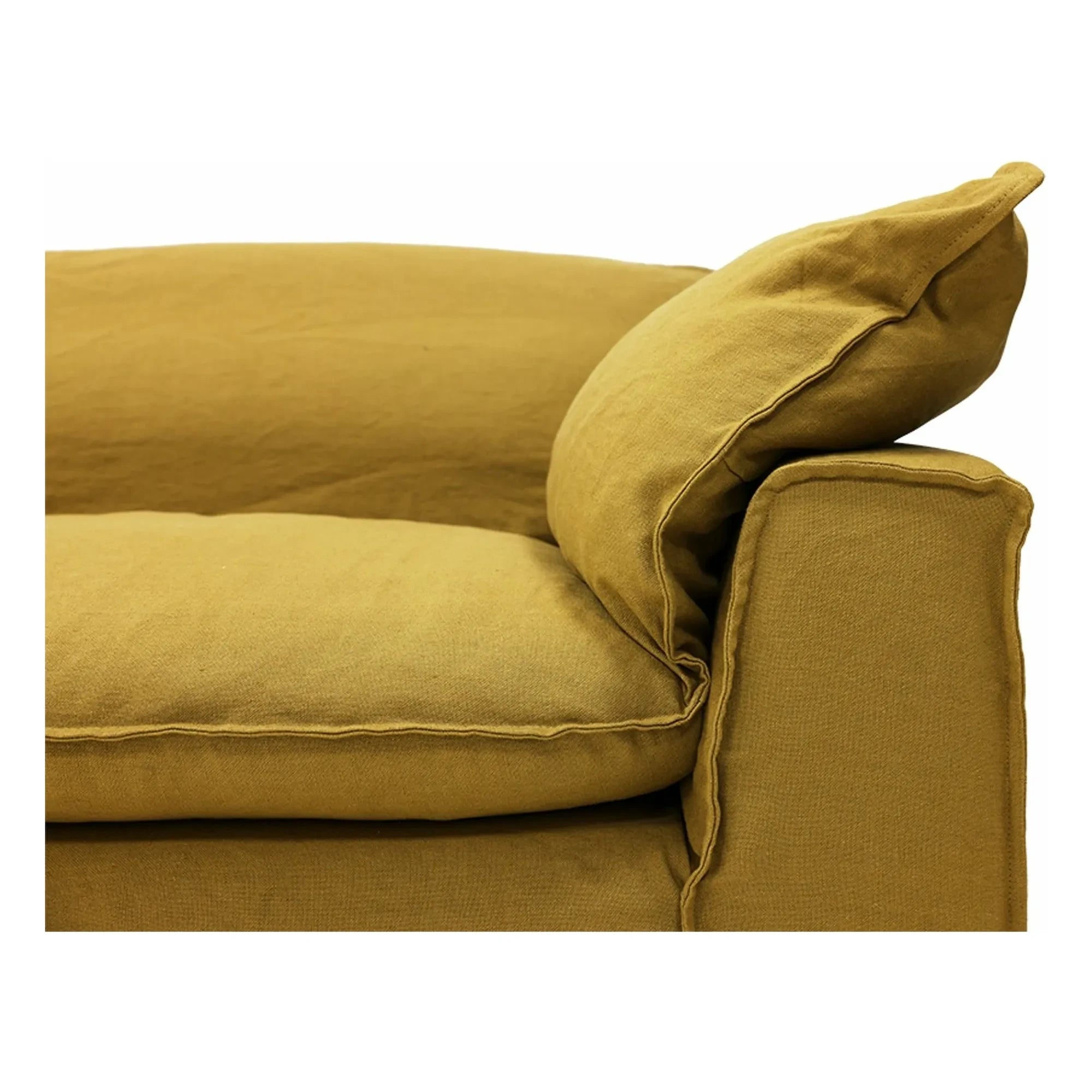 HKliving - Nomad 3-Seater Linen Sofa | Ocher