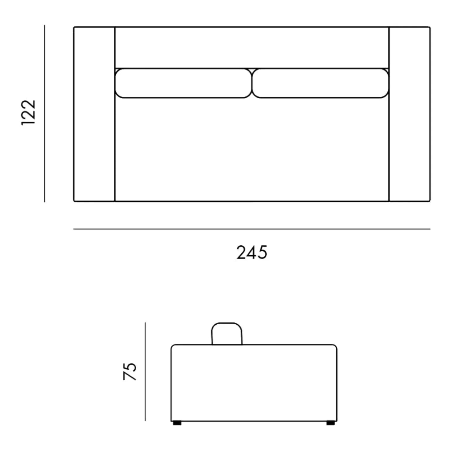 Panac Edition - Sofá de 3 plazas Bellechasse, algodón y lino - 245 cm | Perle