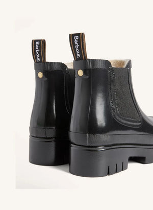 Barbour - Halton Suni Kürk Welly Çizmeler | Siyah