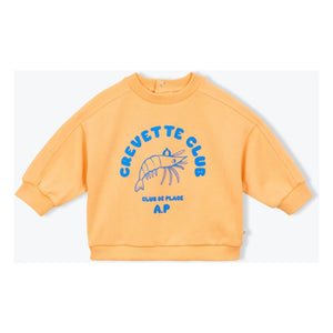 Arsène et Les Pipelettes - Sweatshirt Shrimp Club Bio-Baumwolle Baby | Aprikose