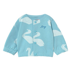Tinycottons - Jacke aus Bio-Baumwolle mit Schwanenmotiv | Hellblau
