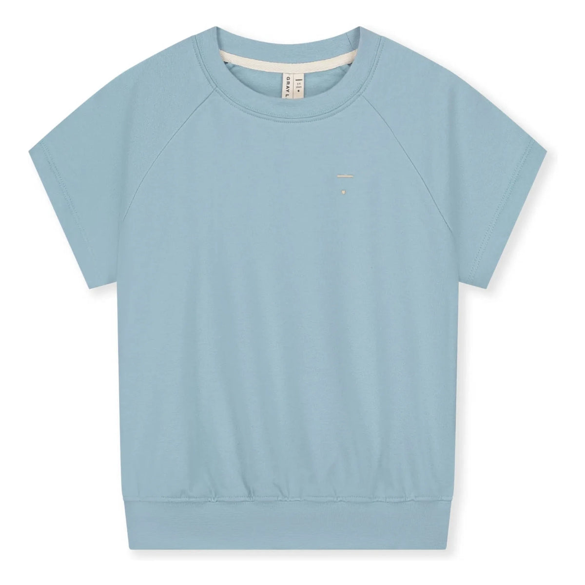 Gray Label - Organik pamuk kısa kollu sweatshirt | Açık mavi